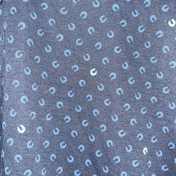 UNTUCKit Horseshoe Print Polo SS Cotton Pointed Collar Golf Shirt Damaschino L - Picture 5 of 6